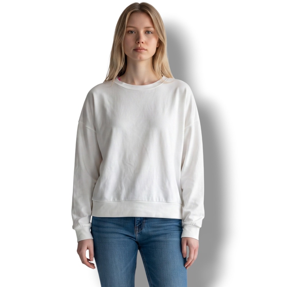 Lilly Pulitzer Oversized French Terry Sweatshirt Women's Size Small S White